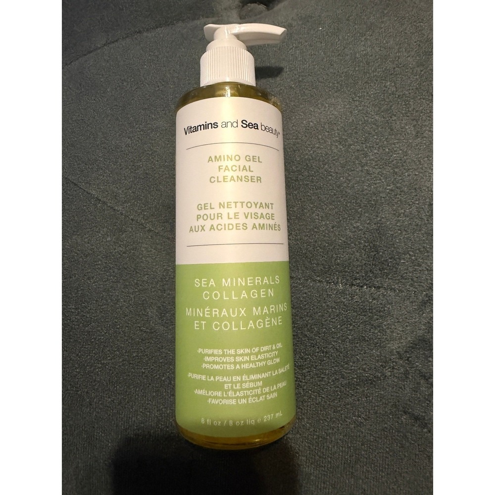 Vitamins and Sea Beauty Amino Gel Facial Cleanser Sea Minerals Collagen 8oz